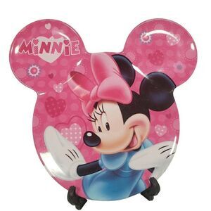 Disney Children's Melamine Plate‎ Minnie Mouse Pink Ear Shape Jerry Leigh